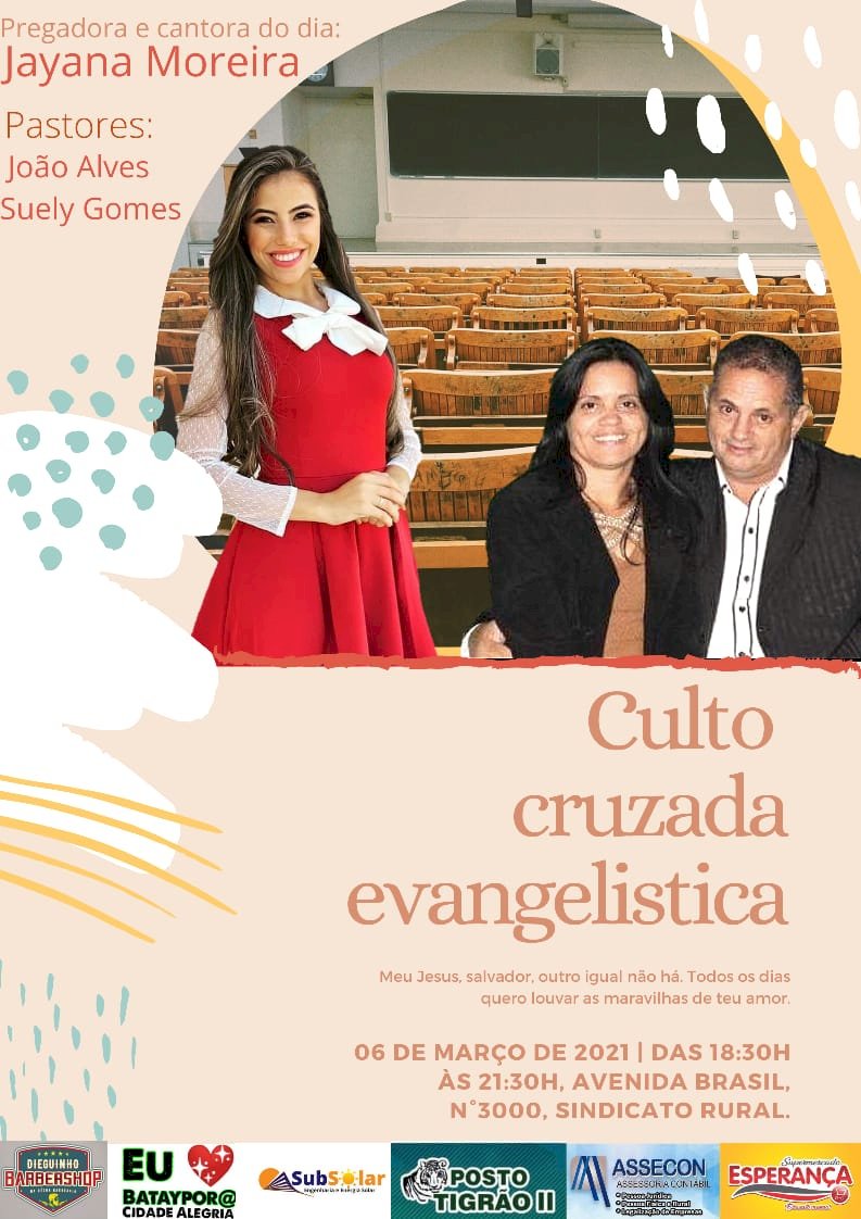 Igreja Assembleia de Deus Riverside realizará Culto Cruzada Evangelista hoje