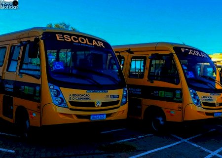 4 novos micro-ônibus reforçam a frota do transporte escolar de Nova Andradina