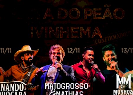 Ivinhema: Aniversário terá shows de Fernando & Sorocaba; Munhoz & Mariano; Matogrosso & Mathias e cavalgada