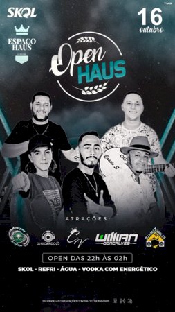 Rolê “Open Bar” para sábado (16) No Espaço Haus em Batayporã Terá de Pagode, Mc e Djs no agito