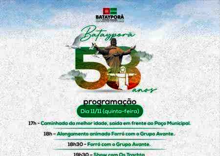 ‘Batayporã 58 anos’ terá shows musicais, praça de alimentação e atividades especiais nos dias 11 e 12 de novembro