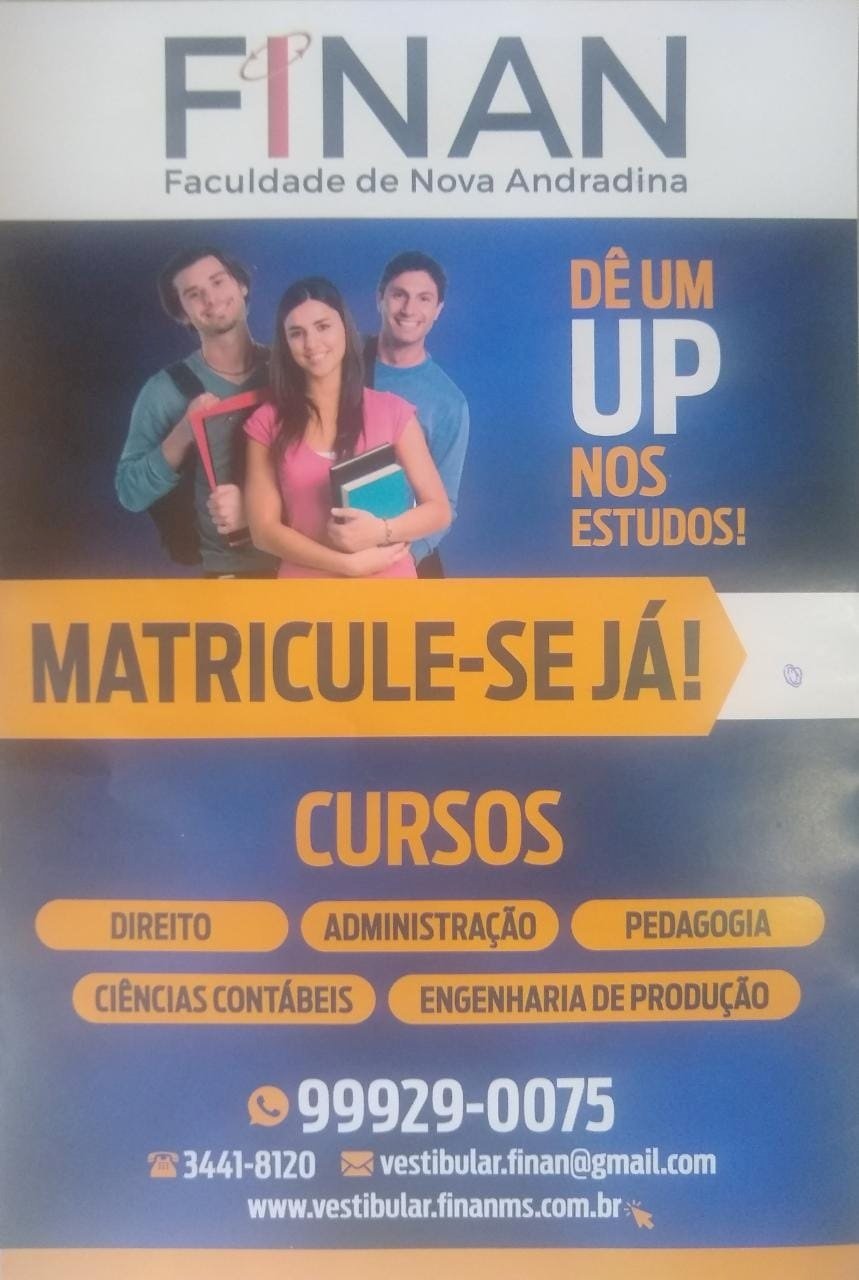 Inscrições do Vestibular FINAN 2022 encerram dia 04.