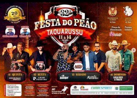 Taquarussu: Pontos de vendas oficiais de ingressos para a 32º Festa do Peão