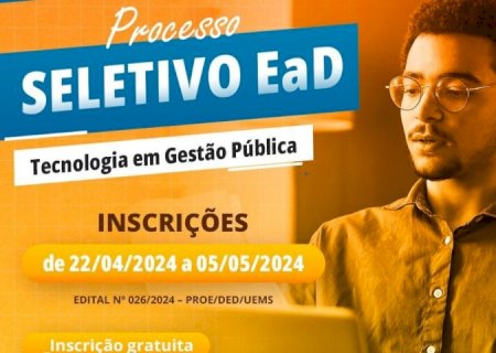 Seguem abertas até domingo as inscrições para graduação em Tecnologia em Gestão Pública
