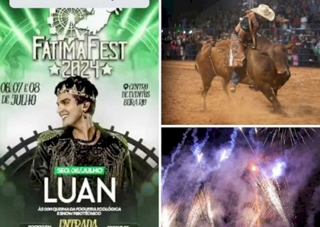 Fatima do Sul tem hoje, 8, Luan Santana, queima da fogueira ecológica e final do rodeio, veja os HORÁRIOS de cada