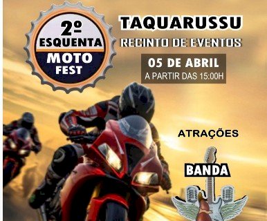 Moto Fest vai agitar Taquarussu neste sábado