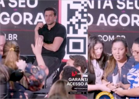 Mulher profetiza em evento de Pablo Marçal e coach rejeita