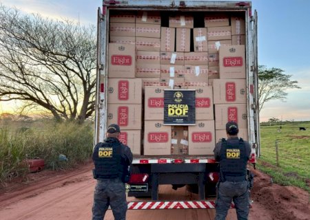 DOF apreende caminhão com 30 mil pacotes de cigarros contrabandeados