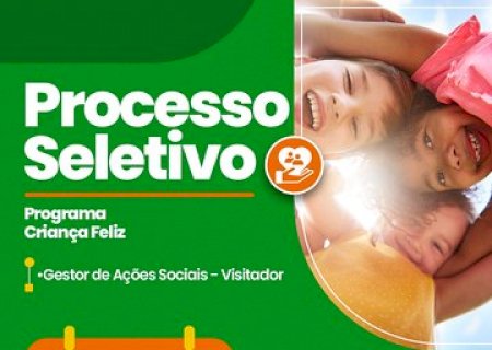 Inscrições abertas para contratação de visitadores do Programa Criança Feliz