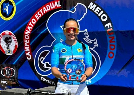 De Nova Andradina para o pódio: Karol é bicampeã estadual de ciclismo