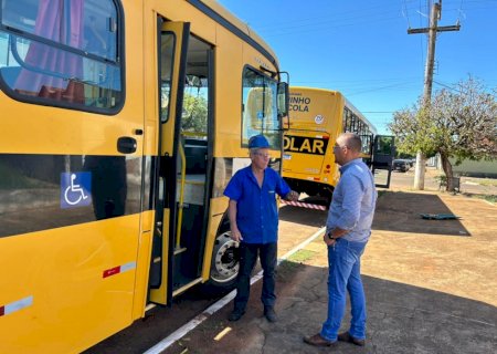 Taquarussu: Prefeitura realiza vistoria nos ônibus do transporte escolar