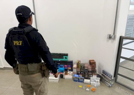 Carga irregular com cigarros, anabolizantes e eletrônicos é apreendida em MS