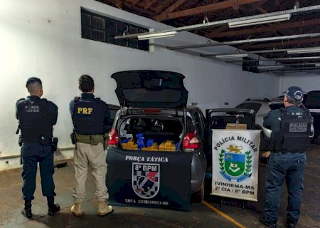 Ações integradas entre Polícia Militar e PRF apreendem mais de 219 quilos de drogas na região do Vale do Ivinhema