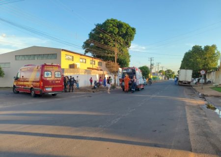Colisão entre motocicletas deixa três feridos em Nova Andradina