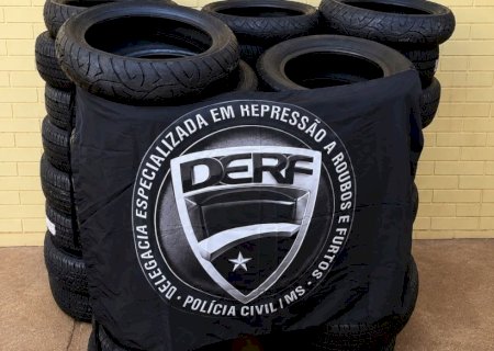 Foragido é recapturado e 37 pneus furtados são recuperados em MS