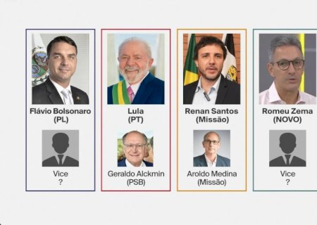 Flávio e Zema seguem sem vice a três dias do prazo para convenções; veja as chapas de Lula, Caiado e Renan Santos