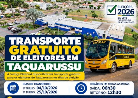 Justiça Eleitoral divulga rotas de transporte gratuito de eleitores em Taquarussu nas Eleições 2026