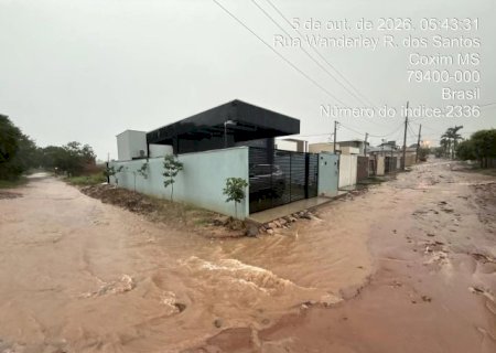 Chuvas e alagamentos levam Coxim a decretar situação de emergência
