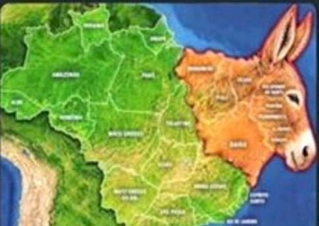 Mapa com um burro sobre o Nordeste gera polêmica entre prefeitos