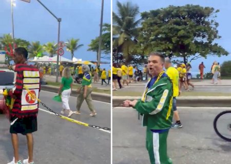 Polícia vai investigar vídeo em que homem negro aparece acorrentado em ato de apoio a Flávio Bolsonaro