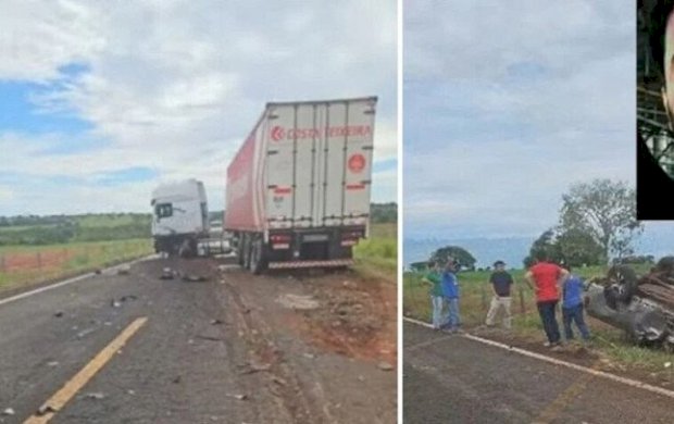Corretor de MS morre em colisão violenta com carreta em rodovia de Goiás